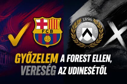 Barcelona: győzelem a Forest ellen, vereség az Udinesétől